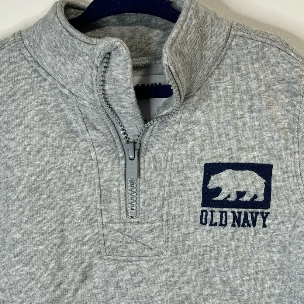 Old Navy High Neck Grey Sweatshirt with Quarter Zip Front Size 4t